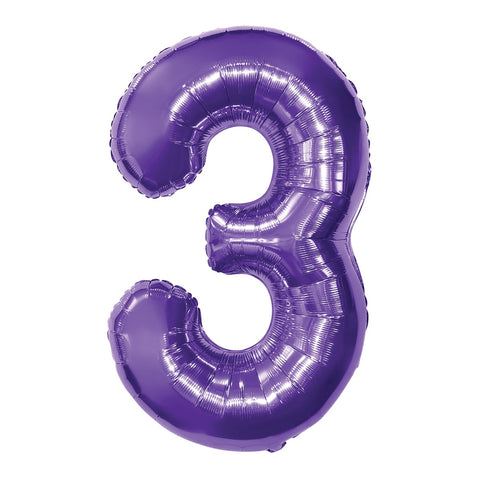Purple Number Balloon, 34 Inches