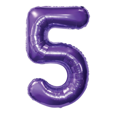 Purple Number Balloon, 34 Inches