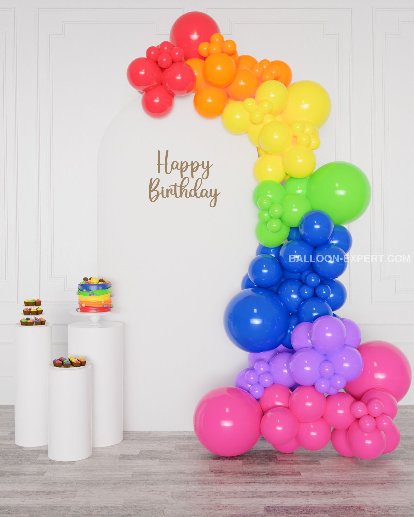 Rainbow balloon deals garland