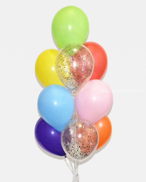 Rainbow Confetti Balloon Bouquet Bouquets