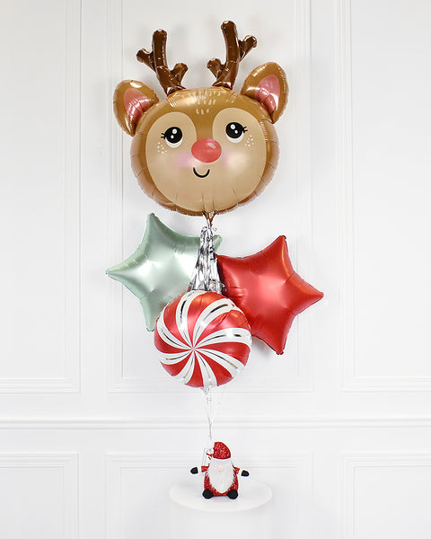 Bouquet de ballons mylar - Renne de Noël