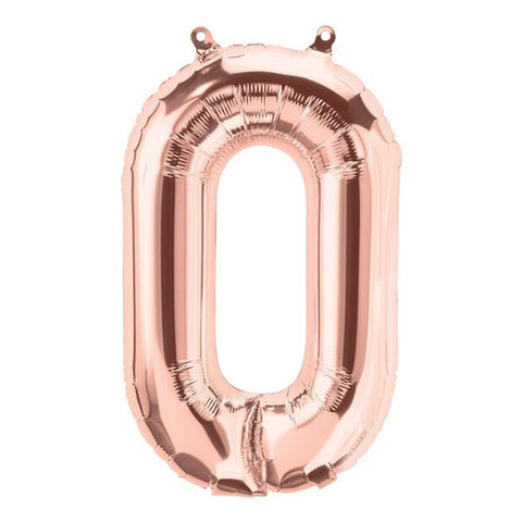 Rose Gold Number Balloon, 34 Inches