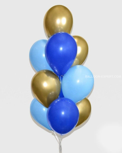 Royal Blue And Chrome Gold Balloon Bouquet