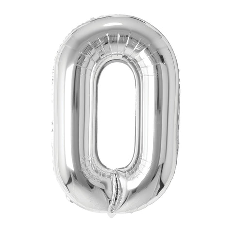 Silver Number Balloon, 34 Inches