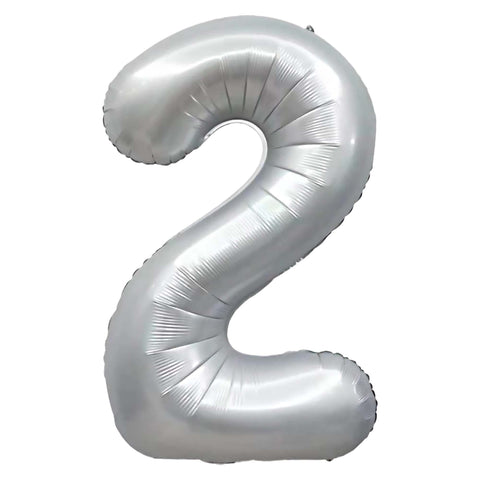 Frosty White Number Balloon, 34 Inches
