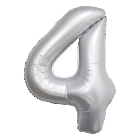 Frosty White Number Balloon, 34 Inches