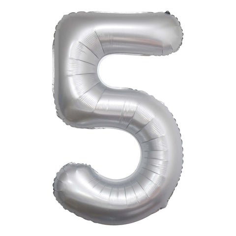 Frosty White Number Balloon, 34 Inches