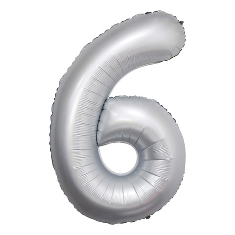 Frosty White Number Balloon, 34 Inches