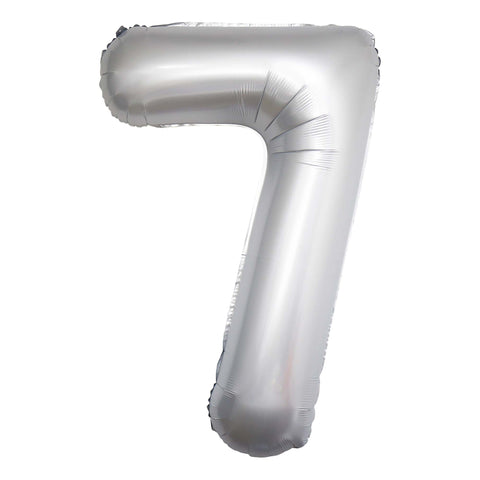 Frosty White Number Balloon, 34 Inches