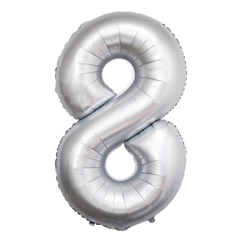 Frosty White Number Balloon, 34 Inches