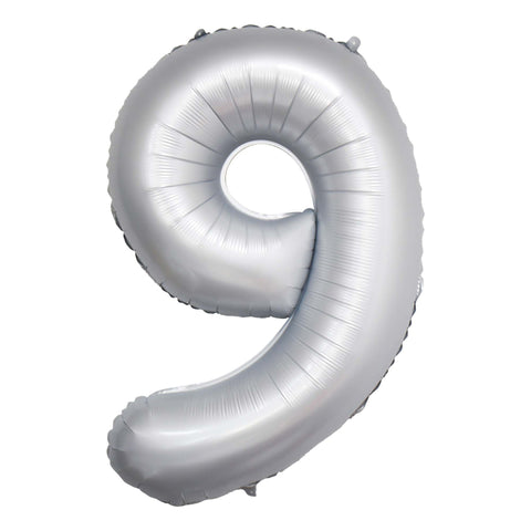 Frosty White Number Balloon, 34 Inches