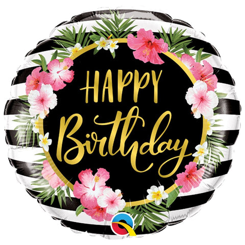 Buy Balloons Happy Birthday Hibiscus Foil Balloon, 18 Inches sold at Balloon Expert