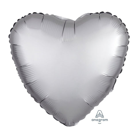 Buy Balloons Silver Heart Shape Foil Balloon, 18 Inches sold at Balloon Expert