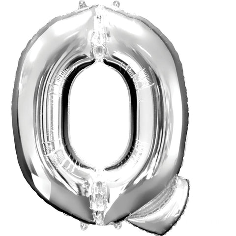 Buy Balloons Silver Letter Q Foil Balloon, 34 Inches sold at Balloon Expert