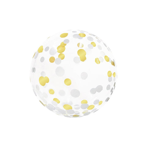 Buy Balloons Confetti Bubble Balloon, Gold&Silver, 18 Inches sold at Balloon Expert