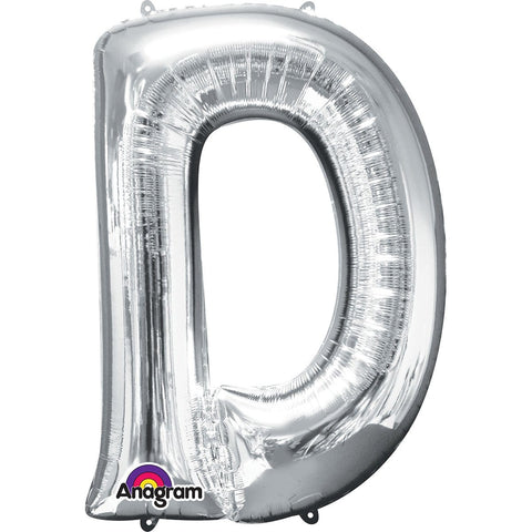 Buy Balloons Silver Letter D Foil Balloon, 16 Inches sold at Balloon Expert