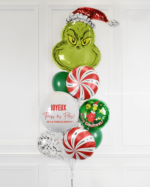 Grinch Christmas Confetti Balloon Bouquet