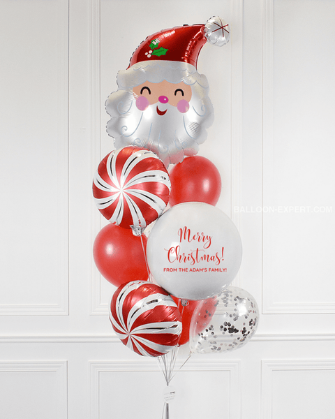 Santa Christmas Confetti Balloon Bouquet
