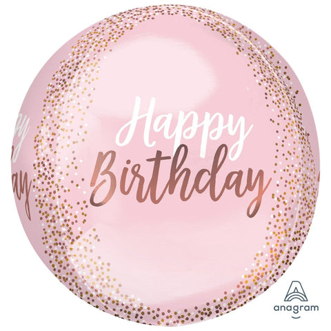 Buy Balloons Rose Gold Blush Birthday Orbz Balloon sold at Balloon Expert
