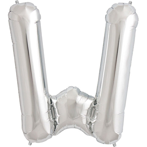 Buy Balloons Silver Letter W Foil Balloon, 34 Inches sold at Balloon Expert