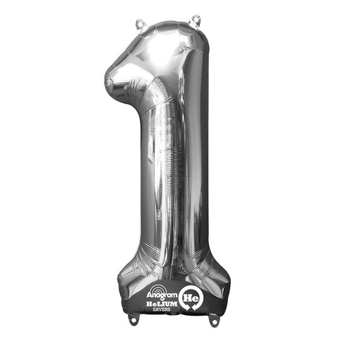 Buy Balloons Silver Number 1 Foil Balloon, 34 Inches sold at Balloon Expert