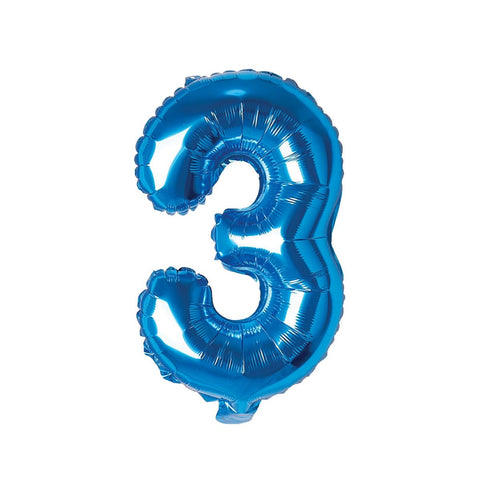 Buy Balloons Blue Number 3 Foil Balloon, 16 Inches sold at Balloon Expert