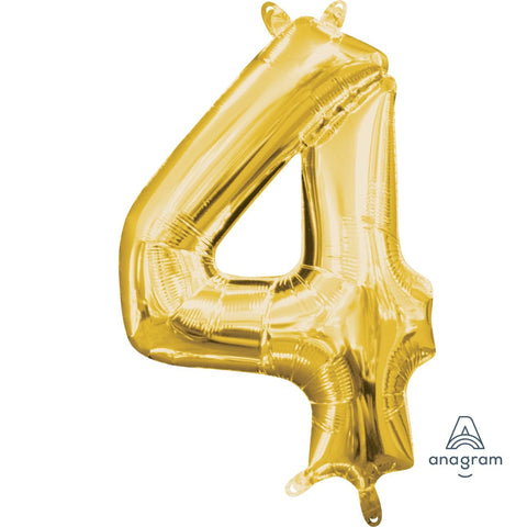 Buy Balloons Gold Number 4 Foil Balloon, 16 Inches sold at Balloon Expert
