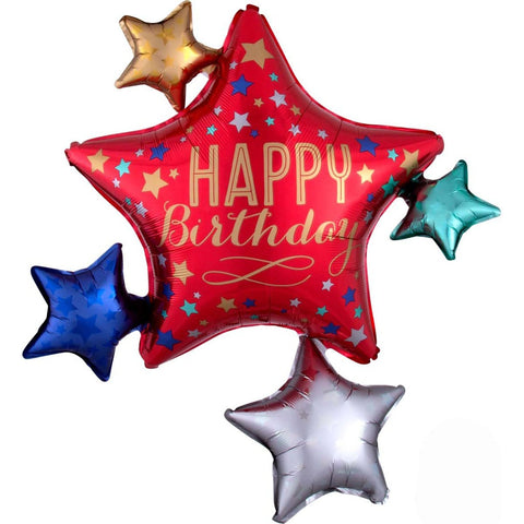 Buy Balloons Happy Birthday Star Supershape Foil Balloon sold at Balloon Expert