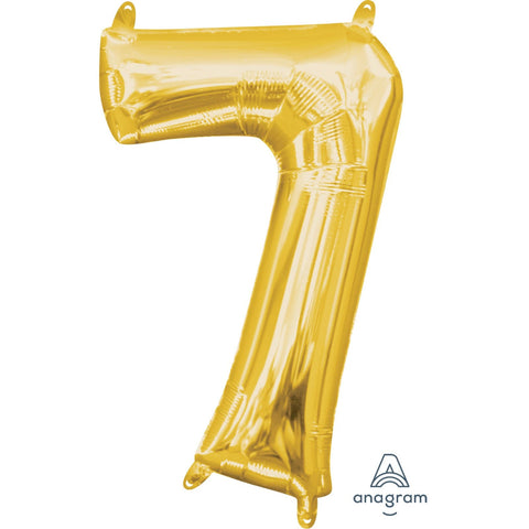 Buy Balloons Gold Number 7 Foil Balloon, 16 Inches sold at Balloon Expert