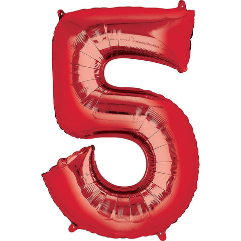 Red Number Balloon, 34 Inches