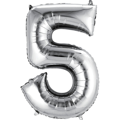 Silver Number Balloon, 34 Inches