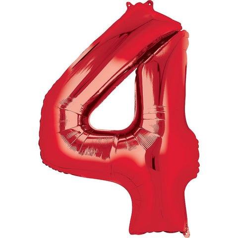 Red Number Balloon, 34 Inches