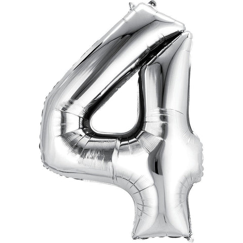 Silver Number Balloon, 34 Inches