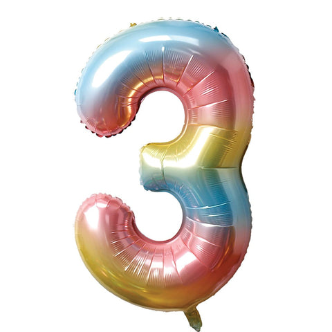 Jelly Ombre Number Balloon, 34 Inches