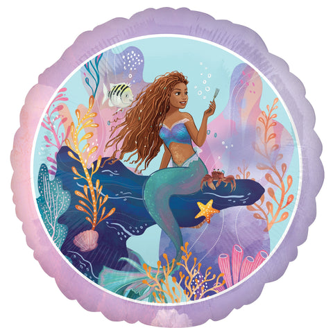 LE GROUPE BLC INTL INC Balloons Disney The Little Mermaid 2023 Round Foil Balloon, 18 Inches, 1 Count