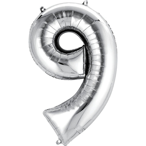 Silver Number Balloon, 34 Inches