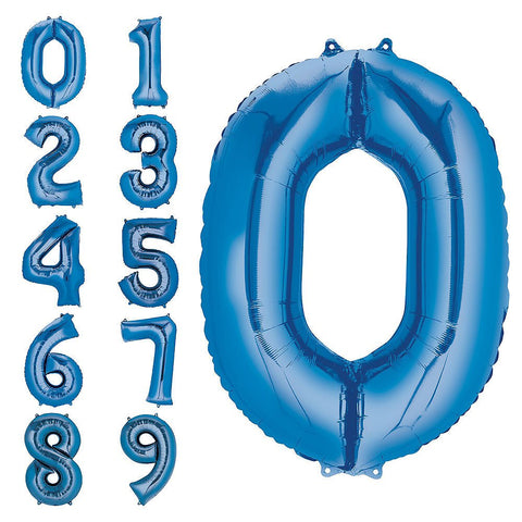 Blue Number Balloon, 34 Inches