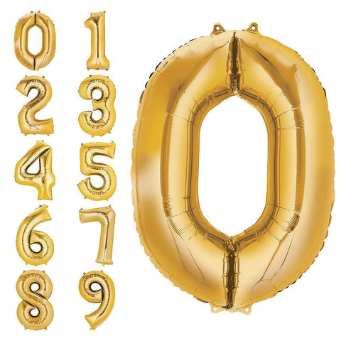 Gold Number Balloon, 34 Inches