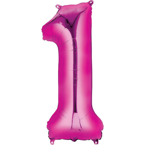 Pink Number Balloon, 34 Inches