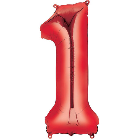 Red Number Balloon, 34 Inches