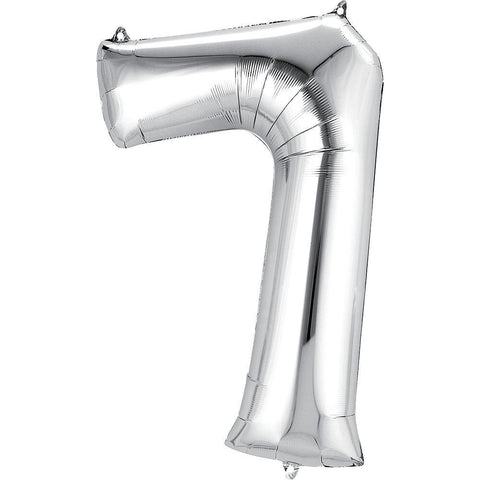 Silver Number Balloon, 34 Inches
