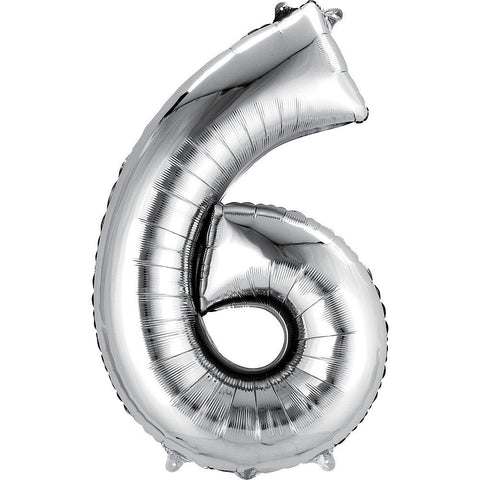 Silver Number Balloon, 34 Inches