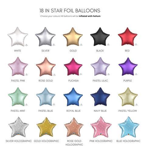 Custom Foil Stars Balloon Bouquet - 4 Balloons