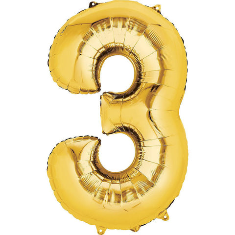 Gold Number Balloon, 34 Inches