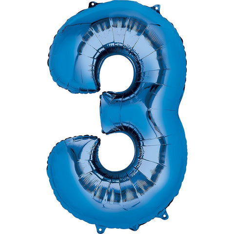 Blue Number Balloon, 34 Inches