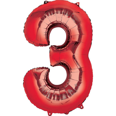 Red Number Balloon, 34 Inches