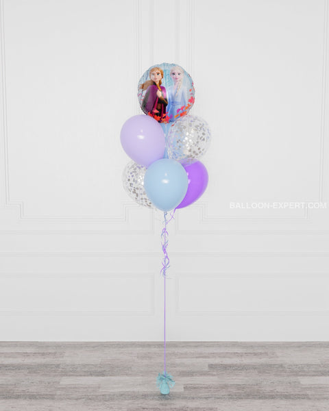 Frozen Foil Confetti Balloon Bouquet , 7 balloons, full image