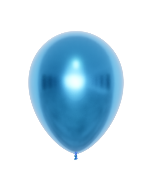 12" Metallic Blue Latex Balloon, Helium Inflated