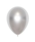 12" Metallic Silver Latex Balloon, Helium Inflated