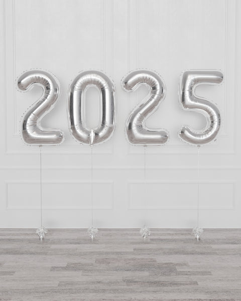 Ballons chiffres argent 2024